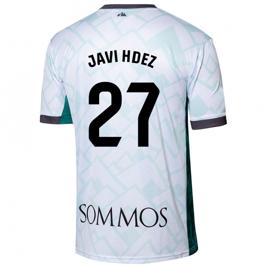 Women Football Javi Hernández #27 White Green Away Jersey 2024/25 T-Shirt Nz