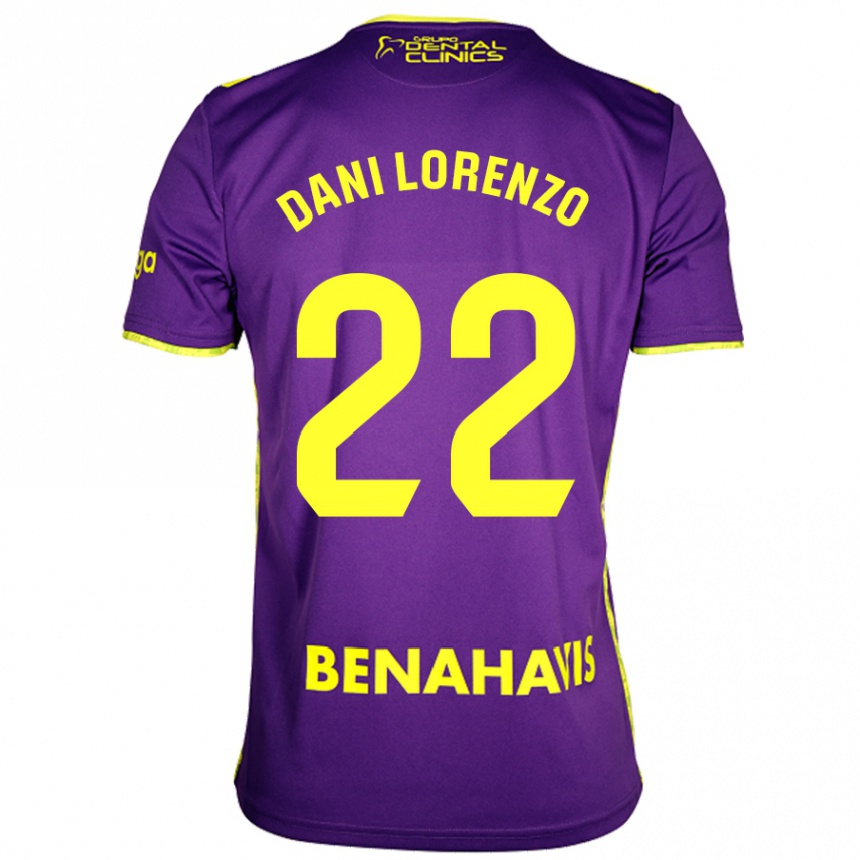 Women Football Dani Lorenzo #22 Purple Yellow Away Jersey 2024/25 T-Shirt Nz