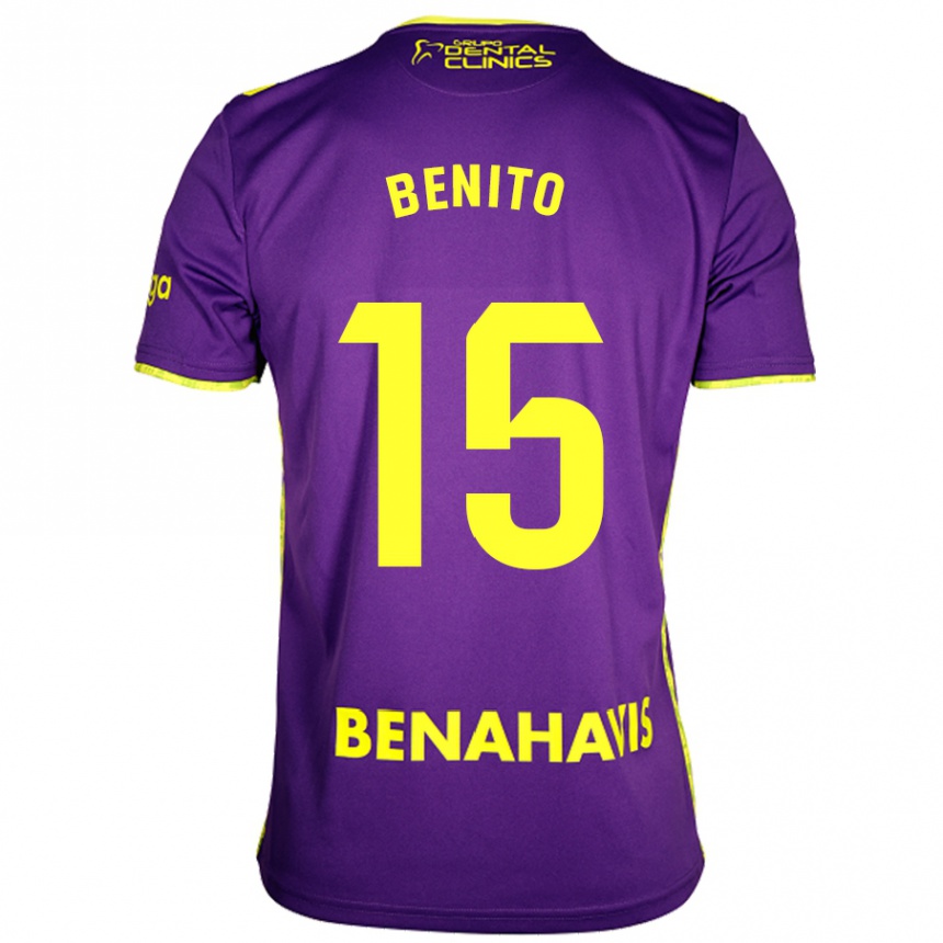 Women Football Iván Benito #15 Purple Yellow Away Jersey 2024/25 T-Shirt Nz