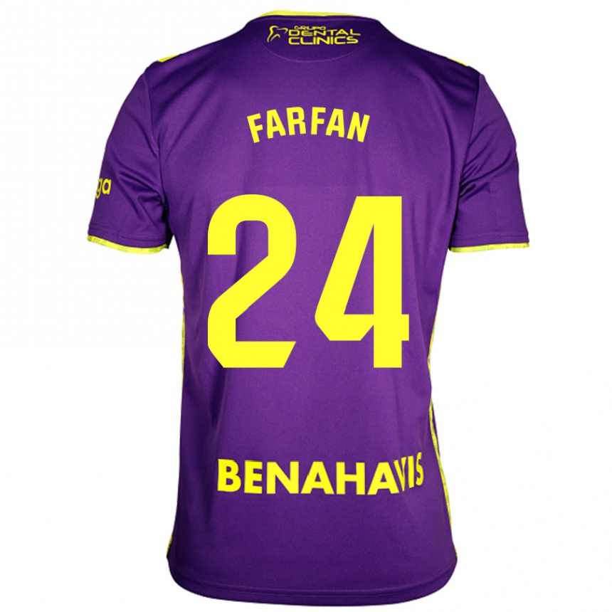 Women Football María Farfán #24 Purple Yellow Away Jersey 2024/25 T-Shirt Nz