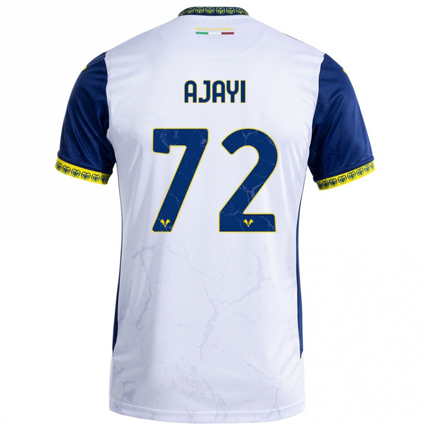 Women Football Junior Ajayi #72 White Blue Away Jersey 2024/25 T-Shirt Nz