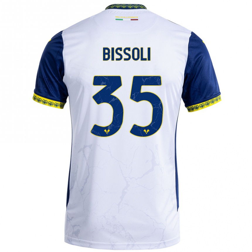 Women Football Noemí Bissoli #35 White Blue Away Jersey 2024/25 T-Shirt Nz