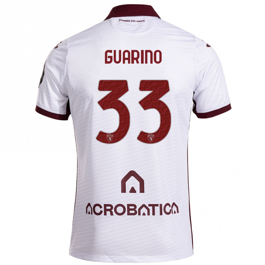 Women Football Rita Guarino #33 White Maroon Away Jersey 2024/25 T-Shirt Nz