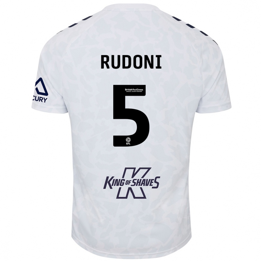 Women Football Jack Rudoni #5 White Away Jersey 2024/25 T-Shirt Nz