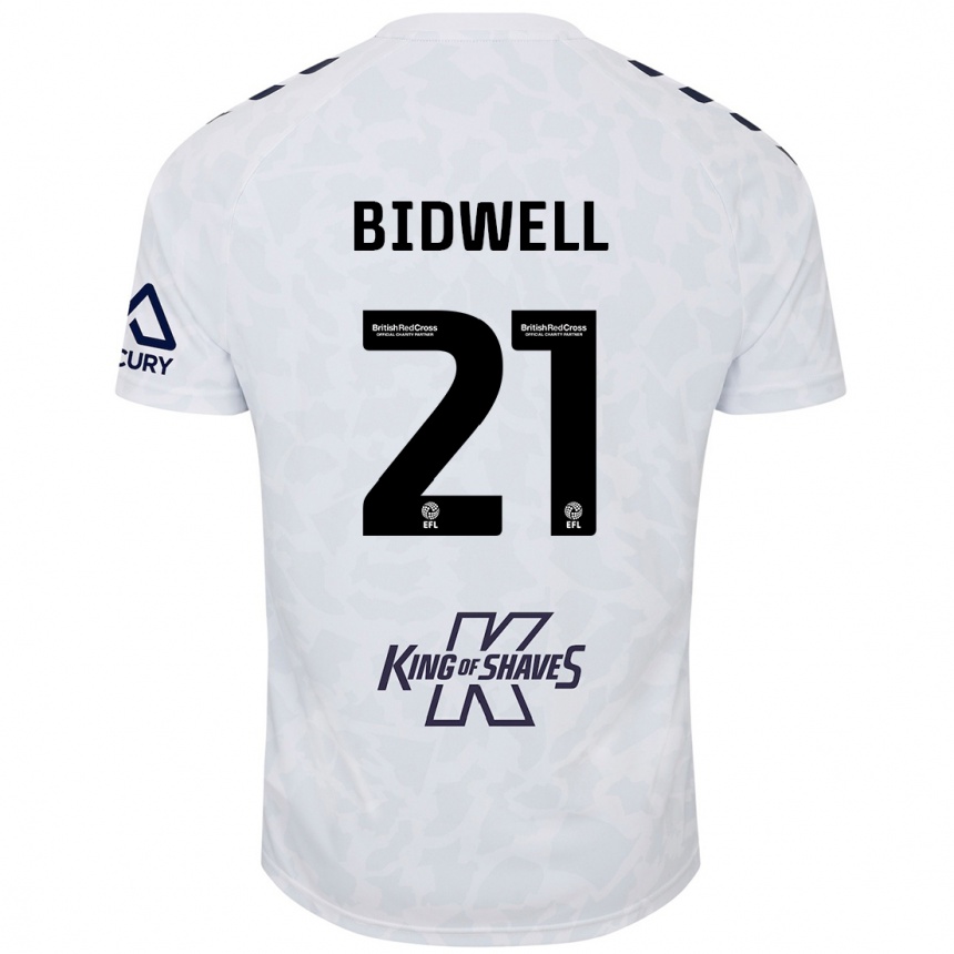 Women Football Jake Bidwell #21 White Away Jersey 2024/25 T-Shirt Nz