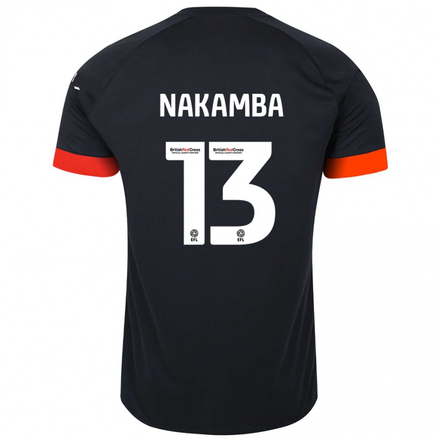 Women Football Marvelous Nakamba #13 Black Orange Away Jersey 2024/25 T-Shirt Nz