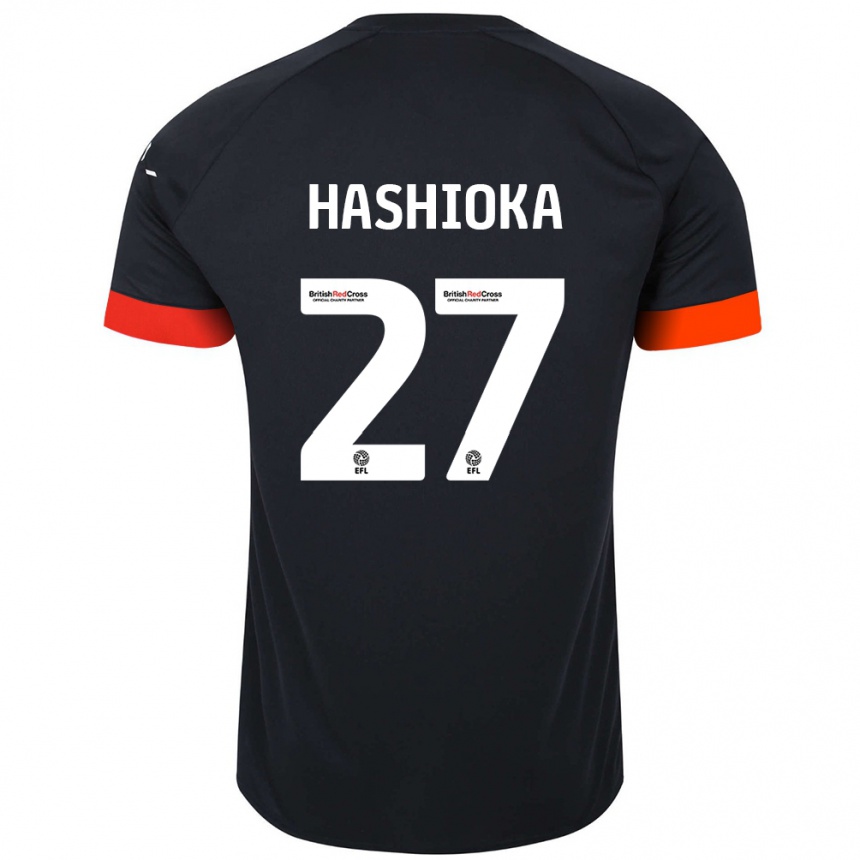 Women Football Daiki Hashioka #27 Black Orange Away Jersey 2024/25 T-Shirt Nz