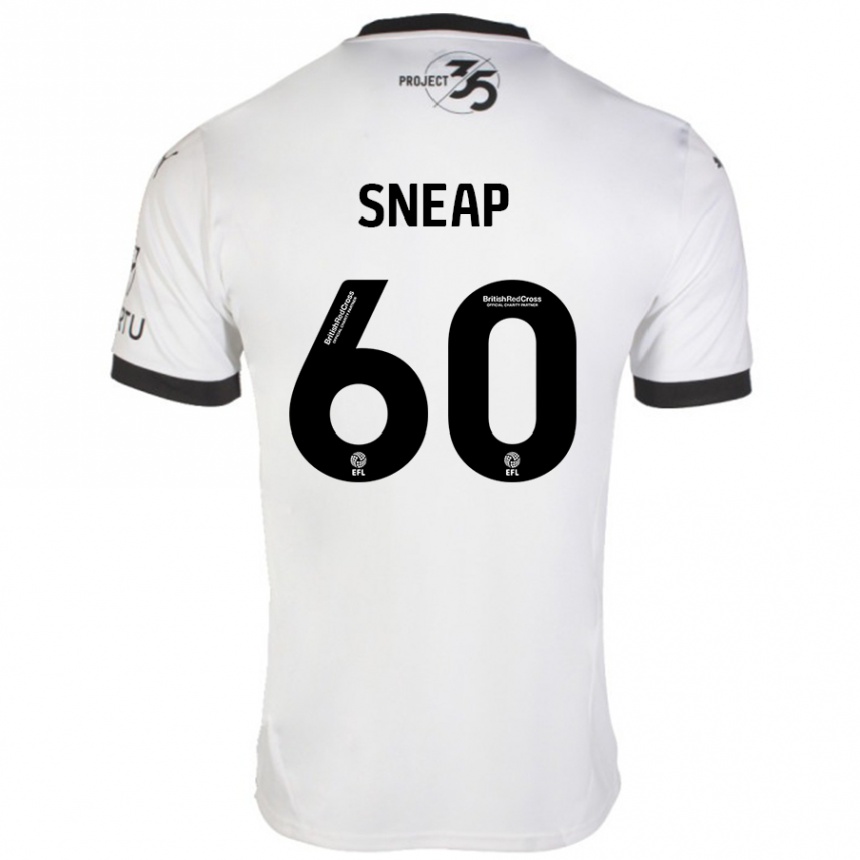 Women Football Harley Sneap #60 White Black Away Jersey 2024/25 T-Shirt Nz