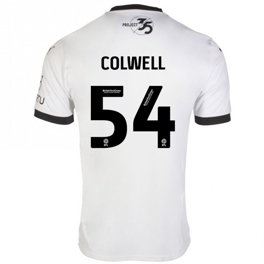 Women Football Lewis Colwell #54 White Black Away Jersey 2024/25 T-Shirt Nz