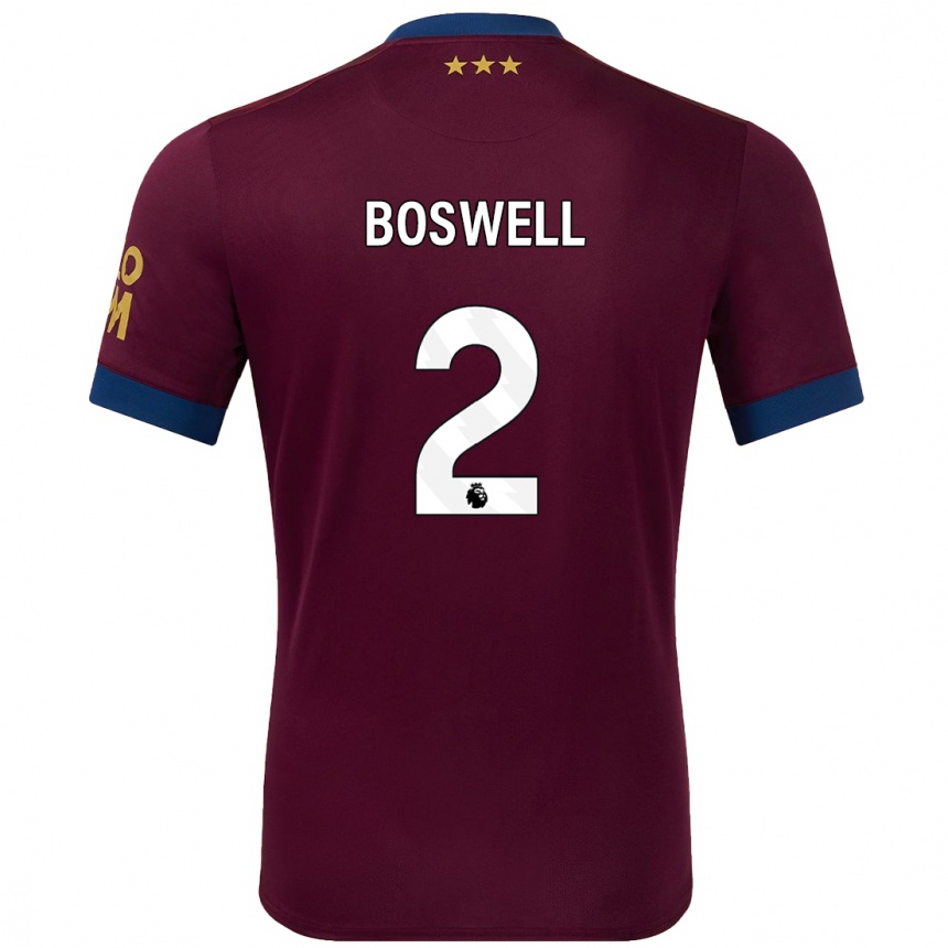 Women Football Maria Boswell #2 Brown Away Jersey 2024/25 T-Shirt Nz