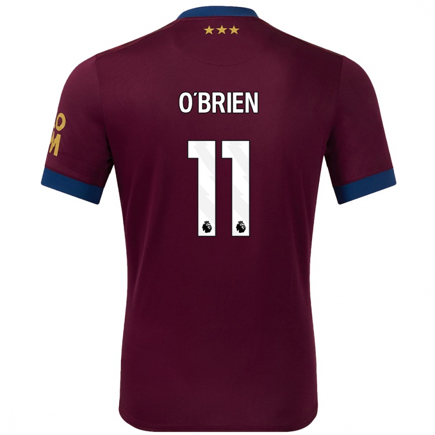 Women Football Lucy O'brien #11 Brown Away Jersey 2024/25 T-Shirt Nz