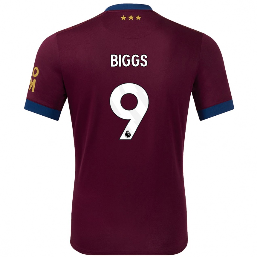 Women Football Maddie Biggs #9 Brown Away Jersey 2024/25 T-Shirt Nz