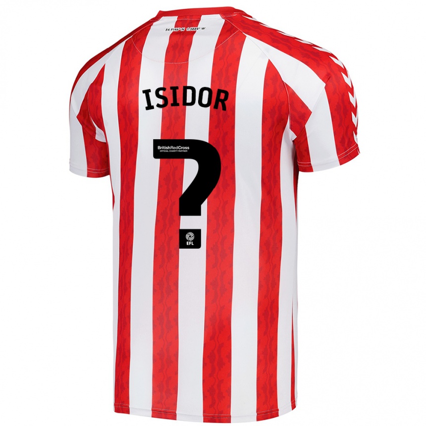 Kids Football Wilson Isidor #0 Red White Home Jersey 2024/25 T-Shirt Nz