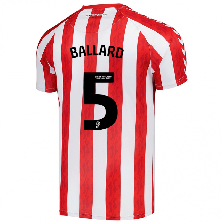 Kids Football Daniel Ballard #5 Red White Home Jersey 2024/25 T-Shirt Nz