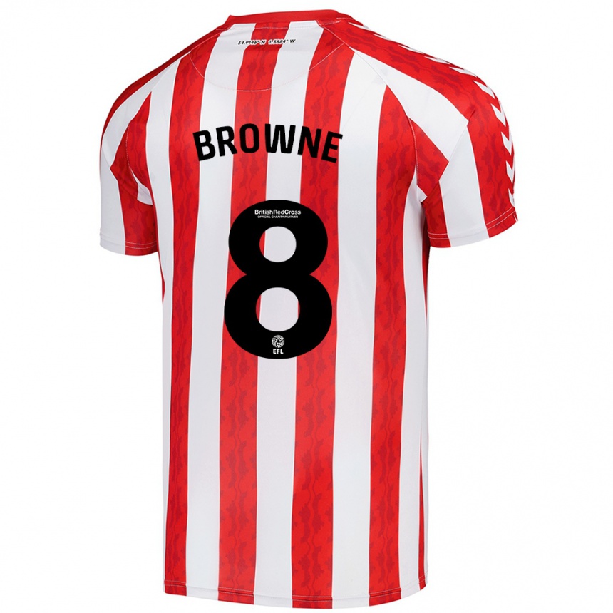 Kids Football Alan Browne #8 Red White Home Jersey 2024/25 T-Shirt Nz