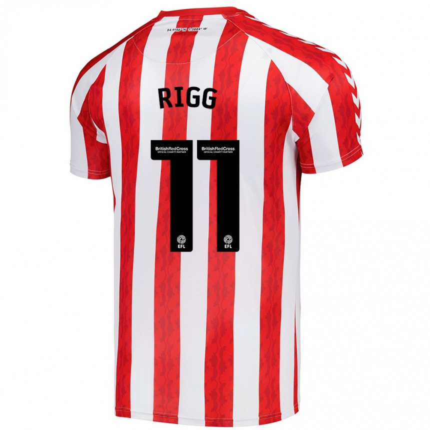 Kids Football Chris Rigg #11 Red White Home Jersey 2024/25 T-Shirt Nz