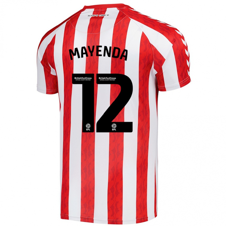 Kids Football Eliezer Mayenda #12 Red White Home Jersey 2024/25 T-Shirt Nz