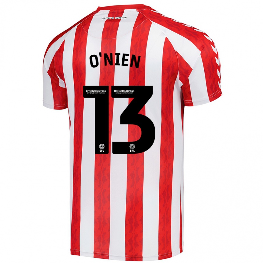 Kids Football Luke O'nien #13 Red White Home Jersey 2024/25 T-Shirt Nz