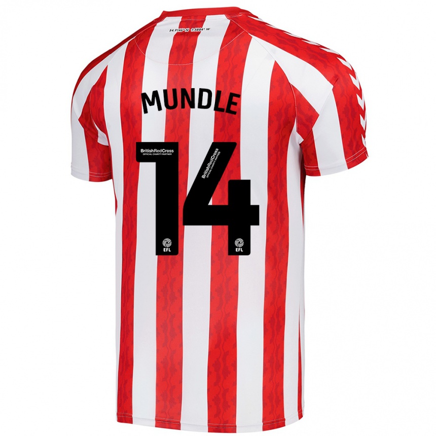 Kids Football Romaine Mundle #14 Red White Home Jersey 2024/25 T-Shirt Nz