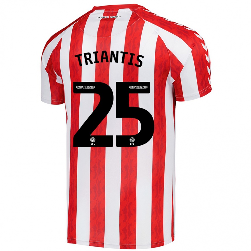 Kids Football Nectarios Triantis #25 Red White Home Jersey 2024/25 T-Shirt Nz