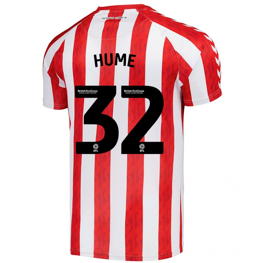 Kids Football Trai Hume #32 Red White Home Jersey 2024/25 T-Shirt Nz