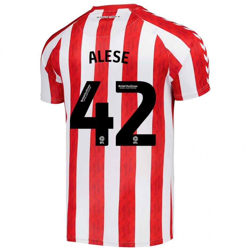 Kids Football Aji Alese #42 Red White Home Jersey 2024/25 T-Shirt Nz