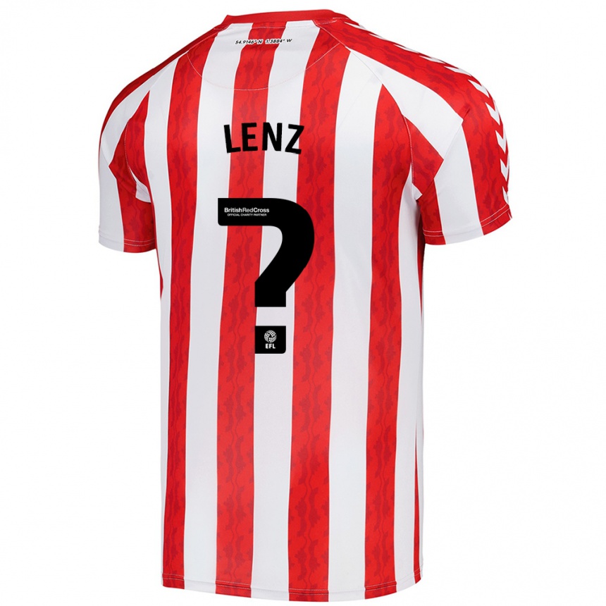 Kids Football Elias Lenz #0 Red White Home Jersey 2024/25 T-Shirt Nz