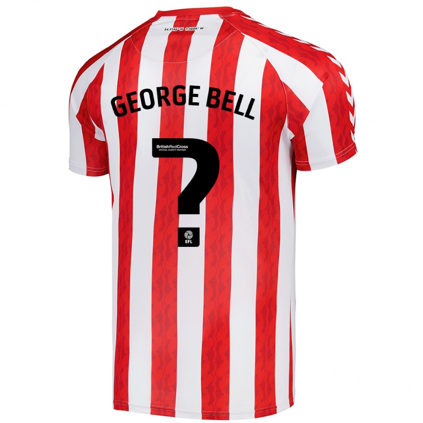 Kids Football George Bell #0 Red White Home Jersey 2024/25 T-Shirt Nz