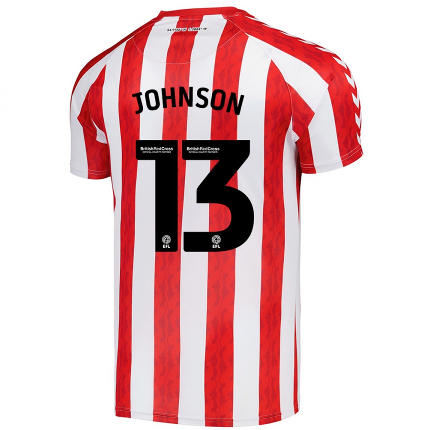 Kids Football Zak Johnson #13 Red White Home Jersey 2024/25 T-Shirt Nz