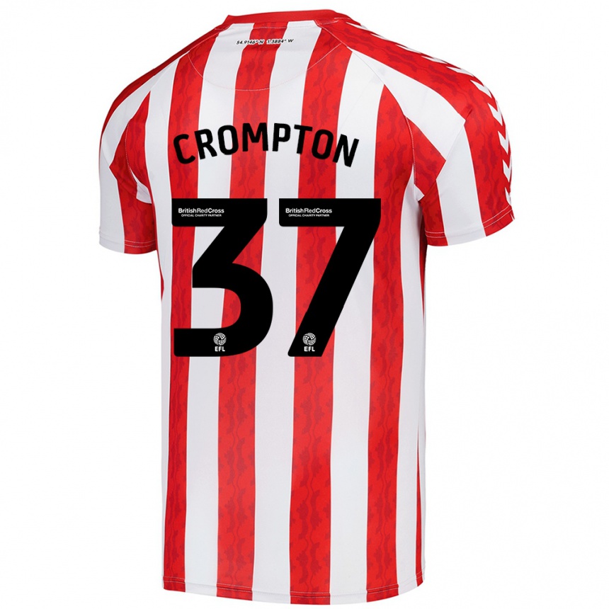 Kids Football Ben Crompton #37 Red White Home Jersey 2024/25 T-Shirt Nz