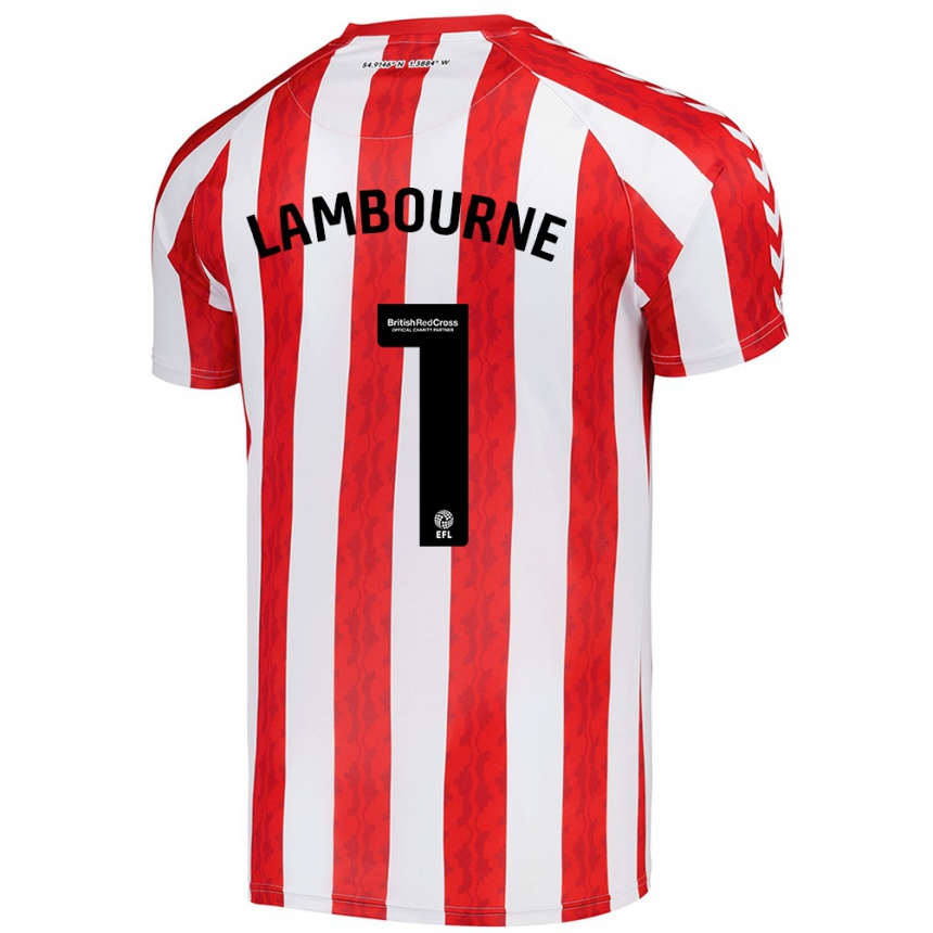 Kids Football Demi Lambourne #1 Red White Home Jersey 2024/25 T-Shirt Nz