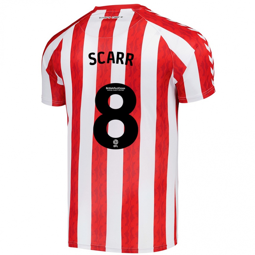 Kids Football Emily Scarr #8 Red White Home Jersey 2024/25 T-Shirt Nz