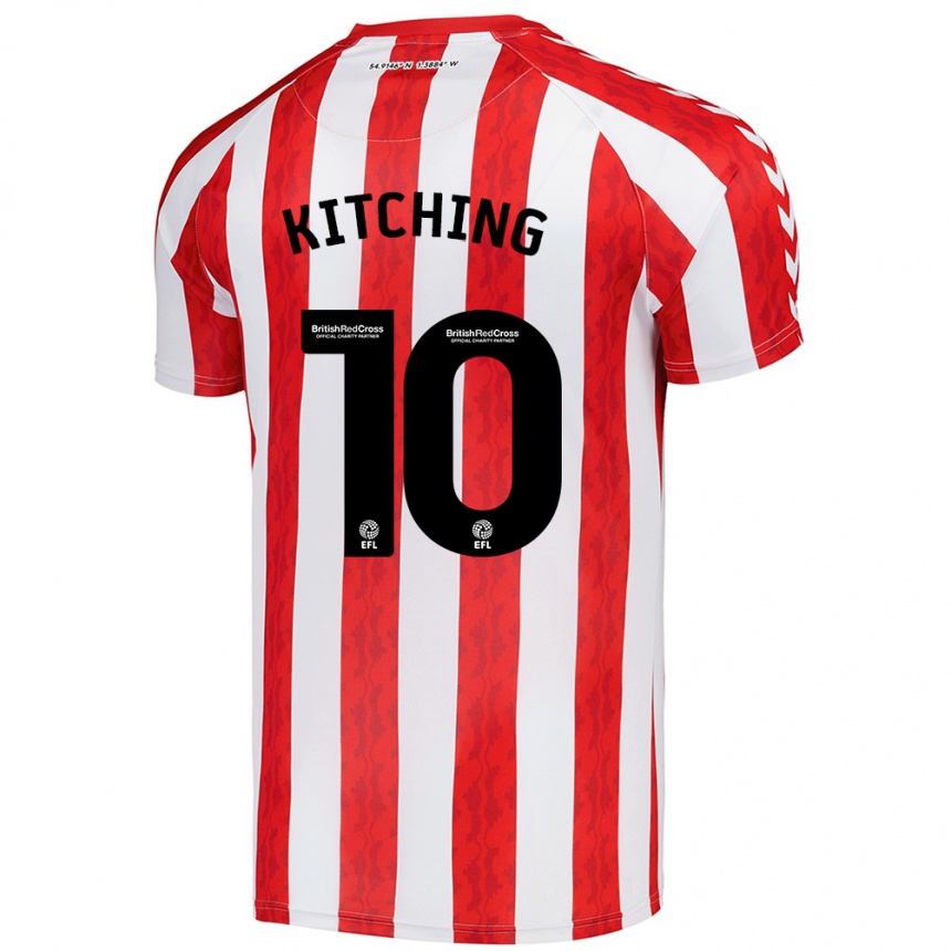 Kids Football Katie Kitching #10 Red White Home Jersey 2024/25 T-Shirt Nz