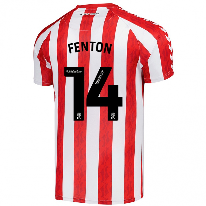 Kids Football Natasha Fenton #14 Red White Home Jersey 2024/25 T-Shirt Nz