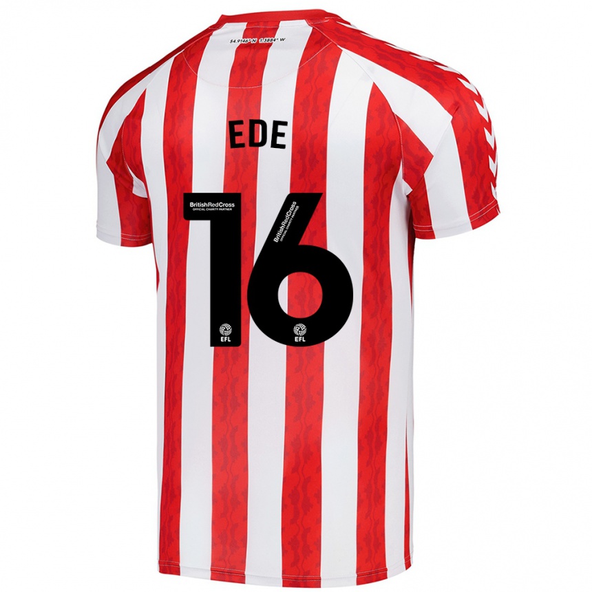 Kids Football Grace Ede #16 Red White Home Jersey 2024/25 T-Shirt Nz