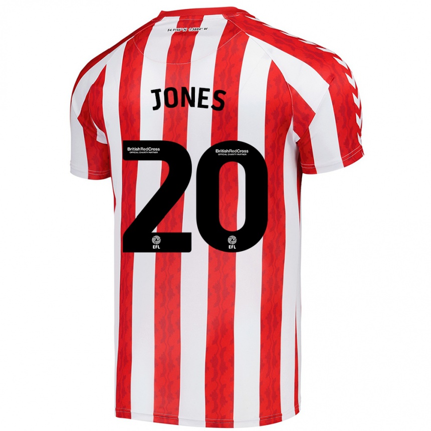 Kids Football Ellen Jones #20 Red White Home Jersey 2024/25 T-Shirt Nz