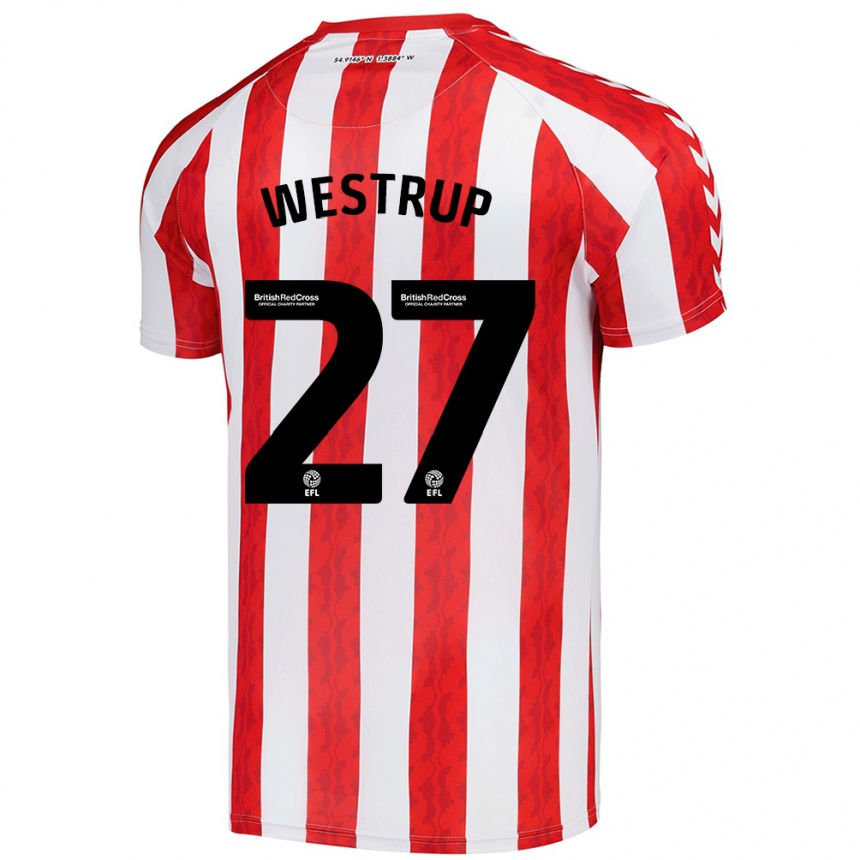 Kids Football Brianna Westrup #27 Red White Home Jersey 2024/25 T-Shirt Nz