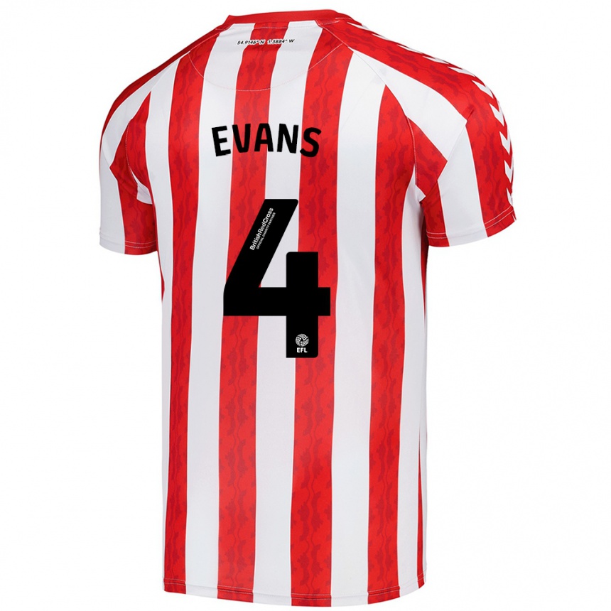 Kids Football Corry Evans #4 Red White Home Jersey 2024/25 T-Shirt Nz