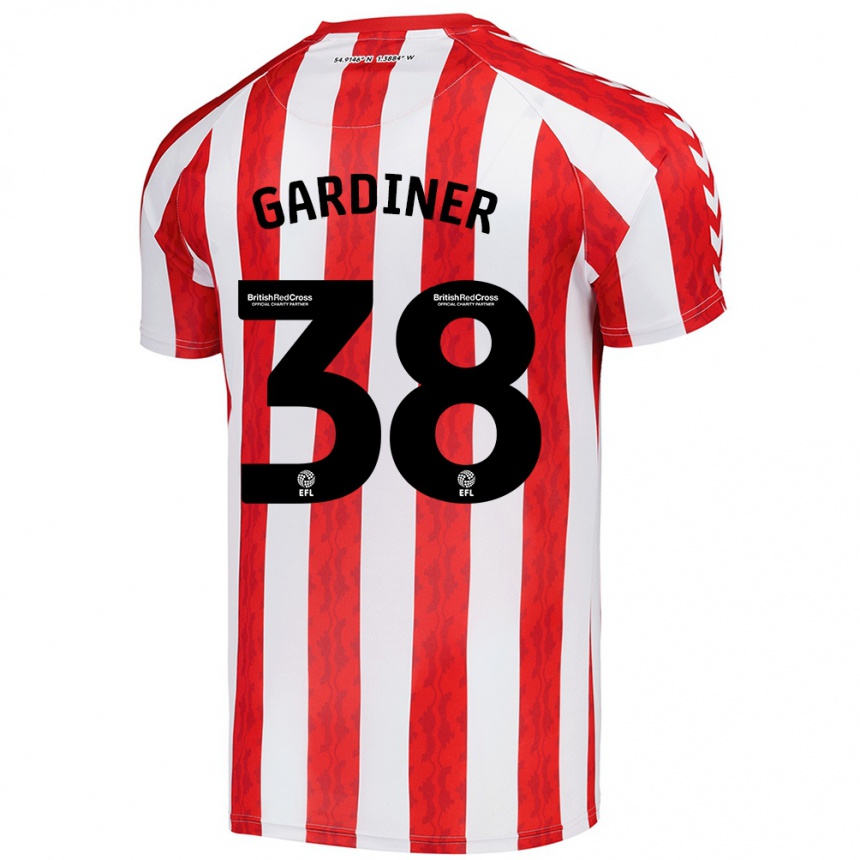 Kids Football Harry Gardiner #38 Red White Home Jersey 2024/25 T-Shirt Nz