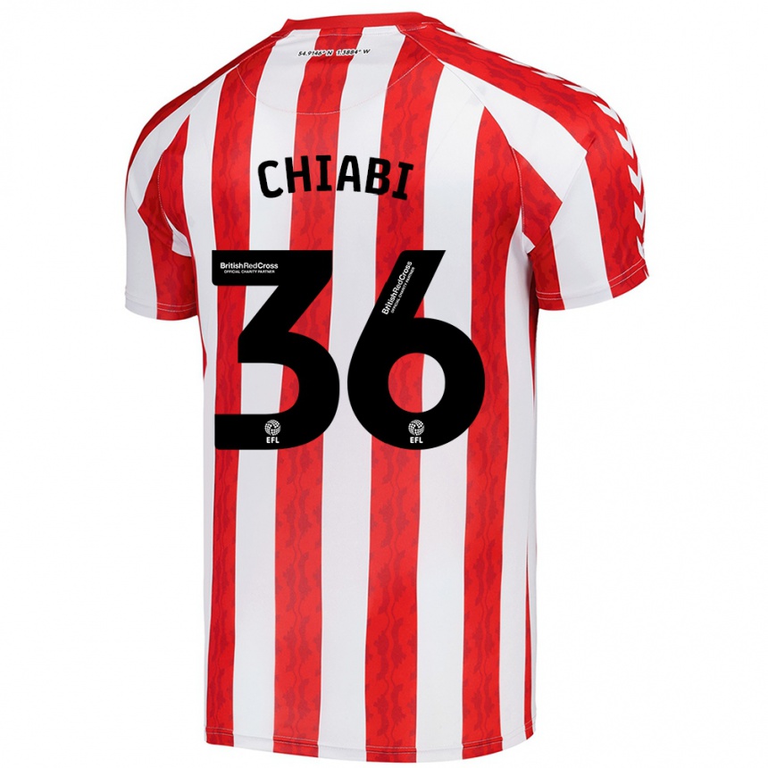 Kids Football Tom Chiabi #36 Red White Home Jersey 2024/25 T-Shirt Nz