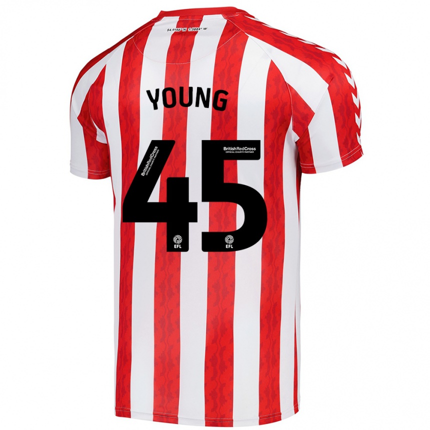 Kids Football Matthew Young #45 Red White Home Jersey 2024/25 T-Shirt Nz