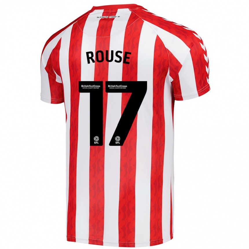 Kids Football Mollie Rouse #17 Red White Home Jersey 2024/25 T-Shirt Nz