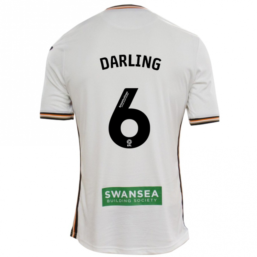 Kids Football Harry Darling #6 White Home Jersey 2024/25 T-Shirt Nz