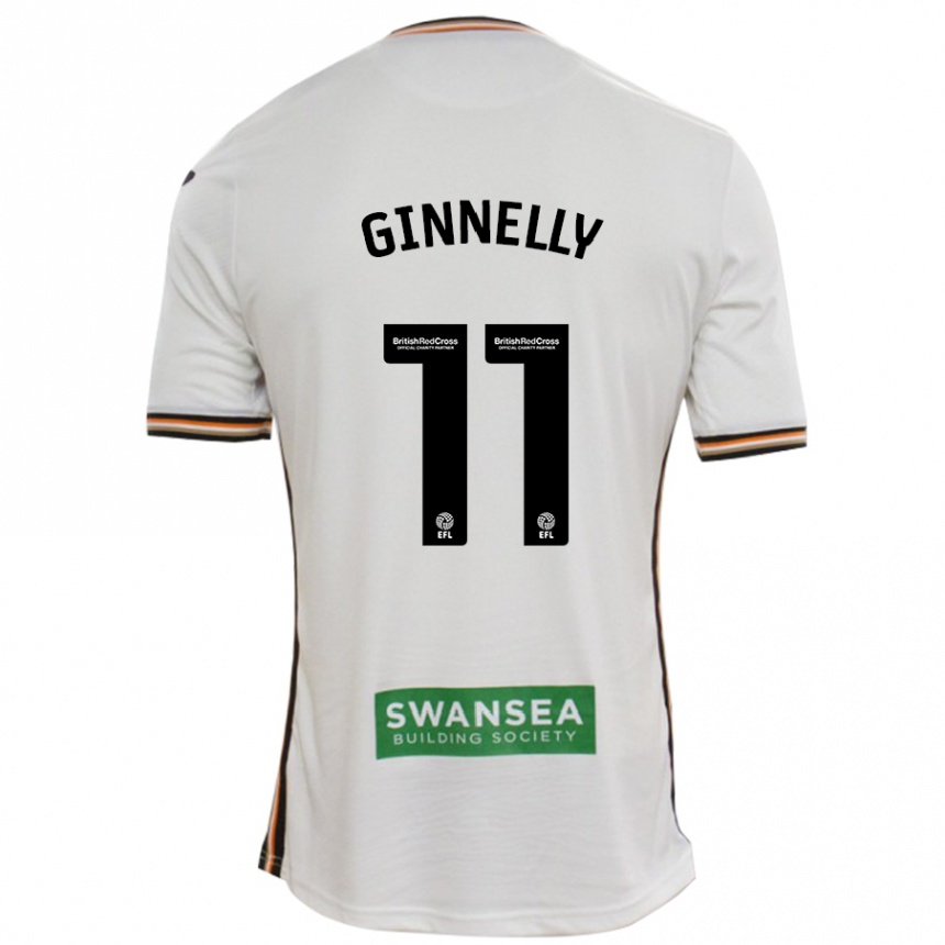 Kids Football Josh Ginnelly #11 White Home Jersey 2024/25 T-Shirt Nz