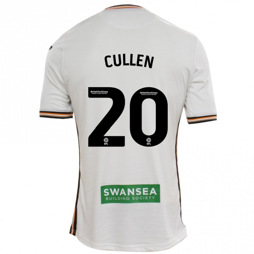 Kids Football Liam Cullen #20 White Home Jersey 2024/25 T-Shirt Nz