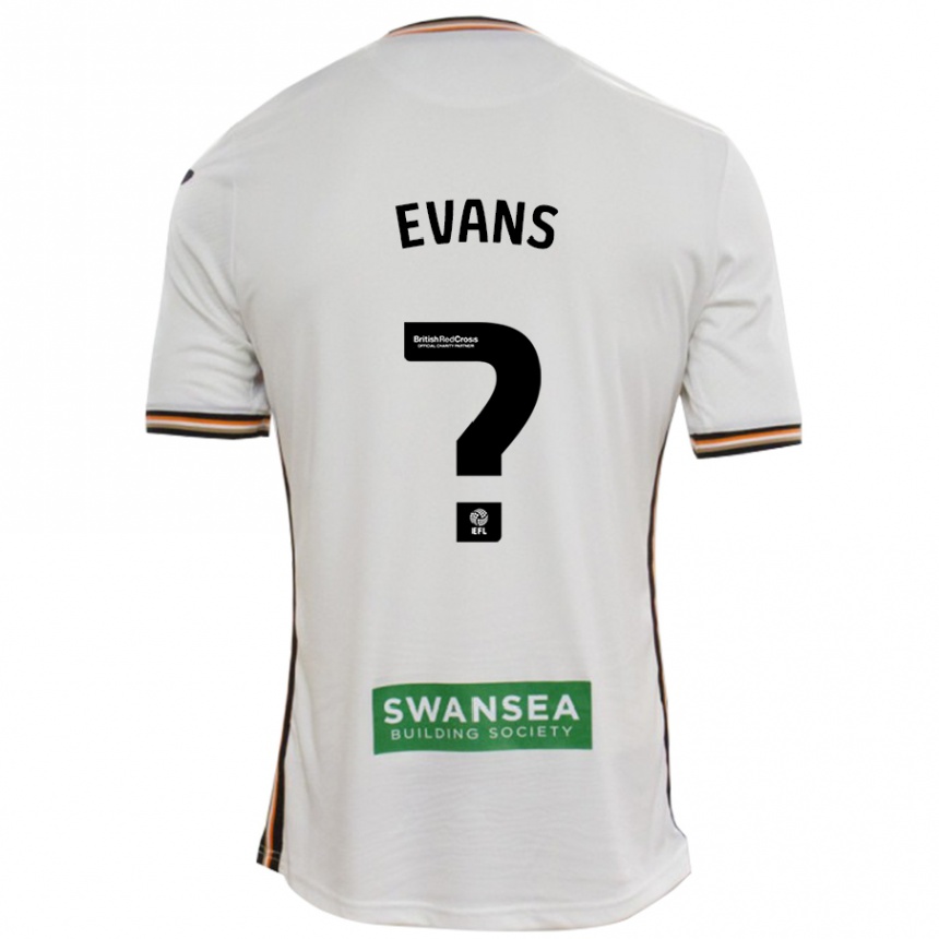 Kids Football Bobo Evans #0 White Home Jersey 2024/25 T-Shirt Nz