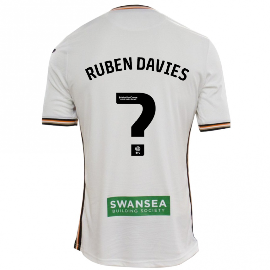 Kids Football Ruben Davies #0 White Home Jersey 2024/25 T-Shirt Nz