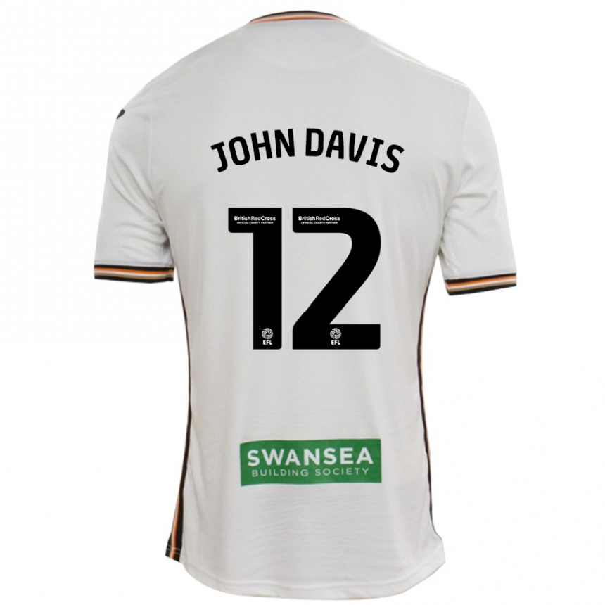 Kids Football Stacey John-Davis #12 White Home Jersey 2024/25 T-Shirt Nz