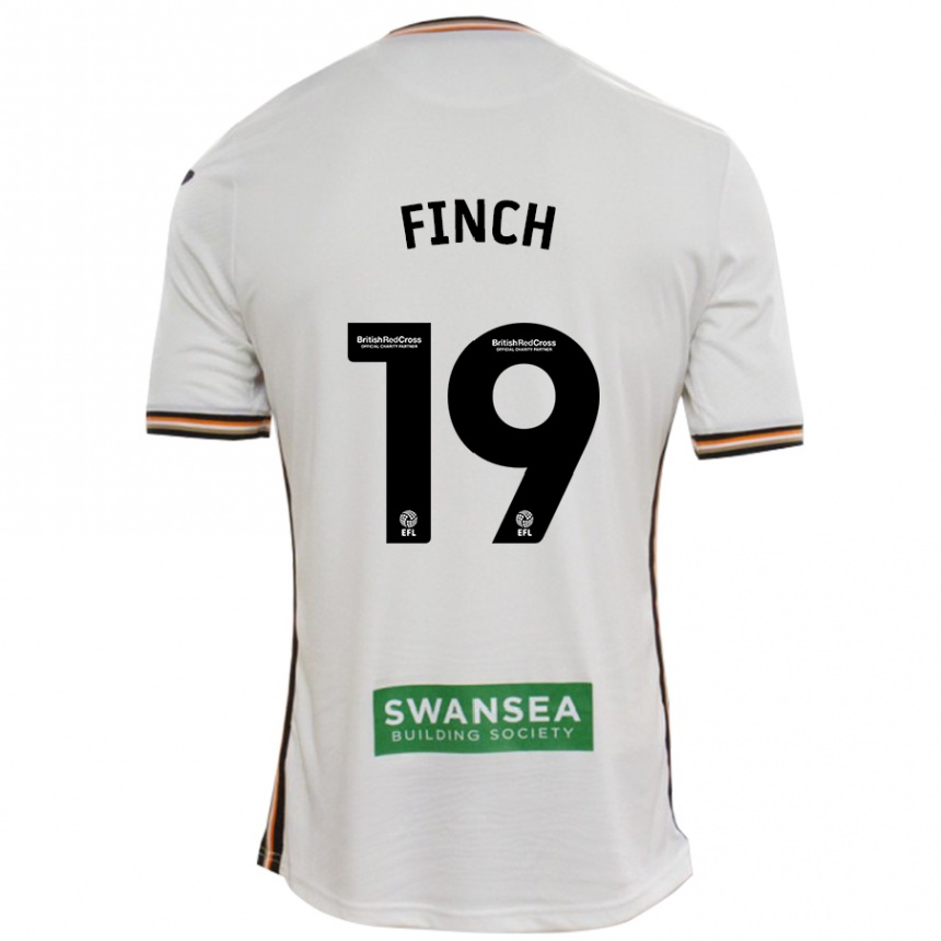 Kids Football Lucy Finch #19 White Home Jersey 2024/25 T-Shirt Nz