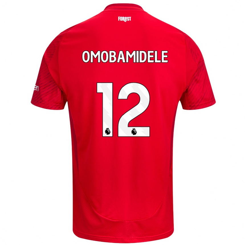 Kids Football Andrew Omobamidele #12 Red White Home Jersey 2024/25 T-Shirt Nz